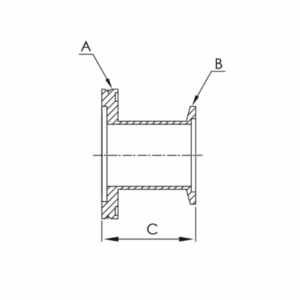 ISO to KF Conical Adapter Dimensions