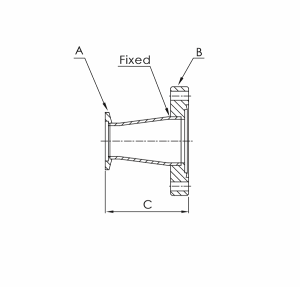 KF to CF Conical Adapter Dimensions