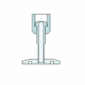 KF to Female VCR Adapter Dimensions