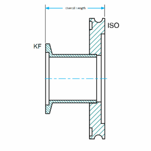 KF to ISO-K Straight Adapter Dimensions