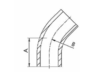 Weld 45 Degree Elbows With Tangents Dimension