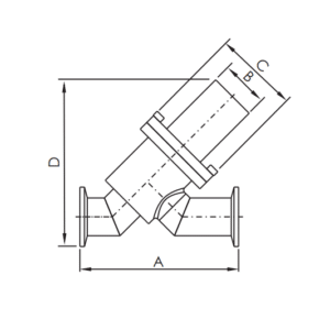 Pneumatic KF Inline Valve Dimensions
